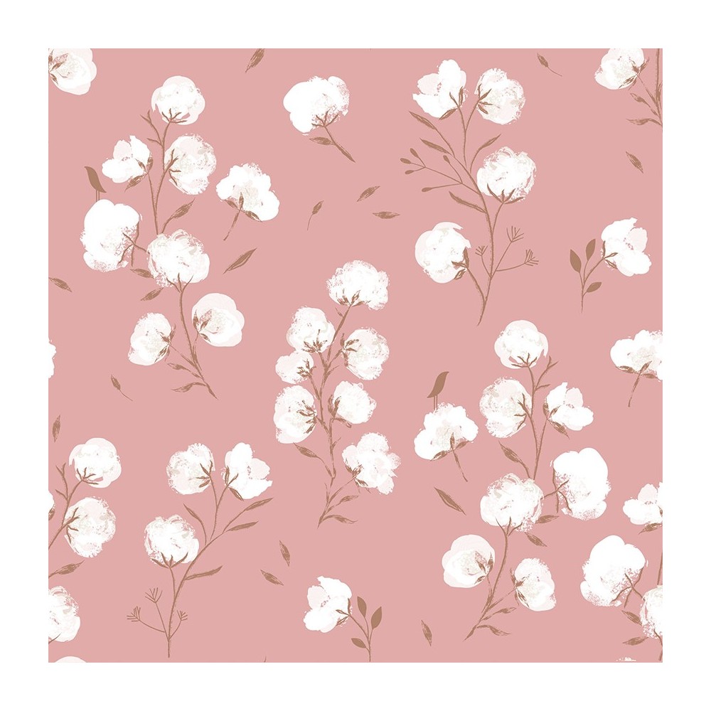 Soft shell - Fiori di cotone su rosa