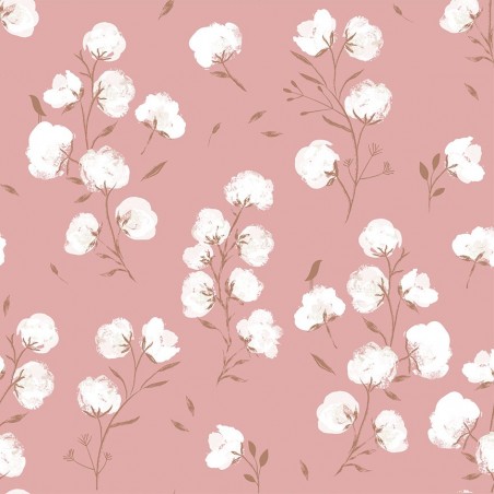 Soft shell - Fiori di cotone su rosa