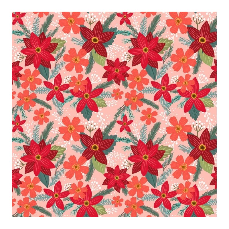 Christmas Cabin - Mia Charro - Fiori su rosa