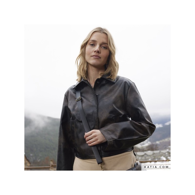 Tessuto in similpelle vegana Chester Black Coffee