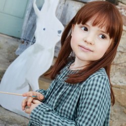 Mousseline Vichy Double Face - Green & Anthracite